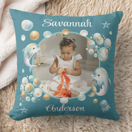 Under the Sea Cute Dolphin Photo Girly Kudde