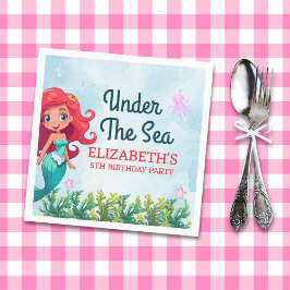 Under the sea Cute Mermaid Birthday Girl Pappersservett