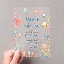 Under The Sea Djur Färgglad Baby Shower