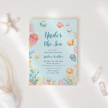 Under The Sea Djur Färgglad Baby Shower