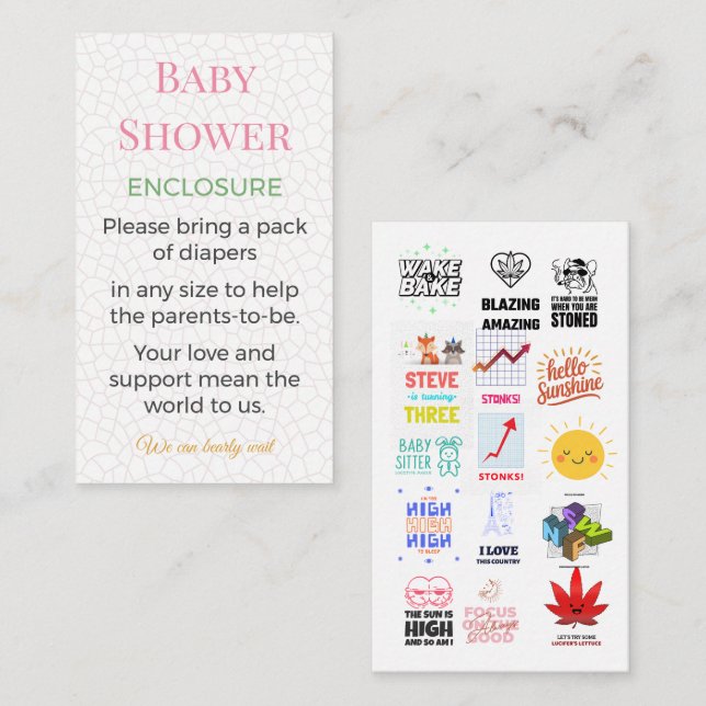 Under The Sea Enclosure Cards | Cute Minimal Tilläggskort (Fram/baksida)