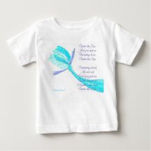 Under the Sea fiskstjärt T-shirt med dikt