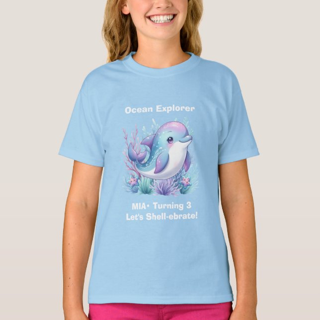 Under the Sea Födelsedagsflicka T-Shirt (Framsida)