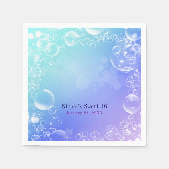 Under the Sea Förtrollade Bubblor Anpassad Fest Pappersservett (Framsidan)