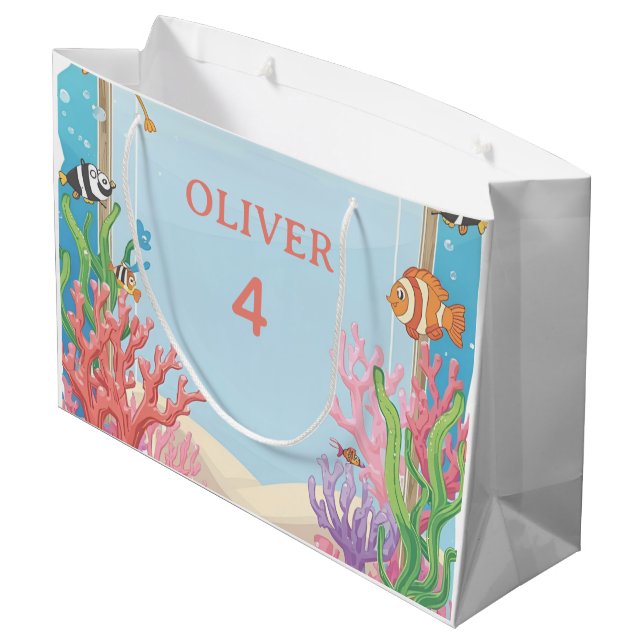 Under the Sea Gift Bag, Oliver's 4th Birthday Pres (Baksidan Vinklad)