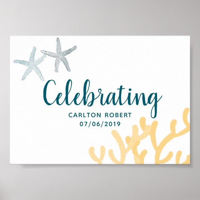 Under the Sea Havs-tema Bebis Babyshower Skylt (Framsidan)