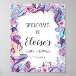 Under the Sea Havsfru Baby Bröllopsdusch Välkommen Poster