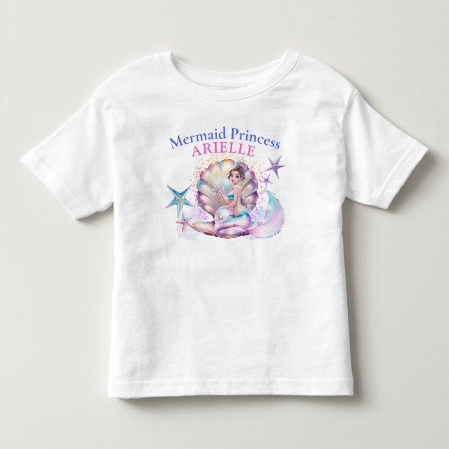 Under The Sea Havsfruprinsessa Födelsedag T Shirt (Framsida)