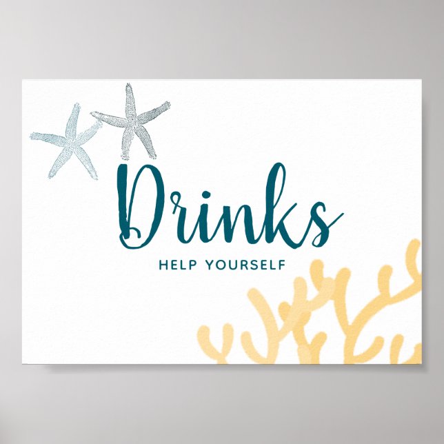 Under the Sea Havstematiserad dopsign för drinkar Poster (Framsidan)