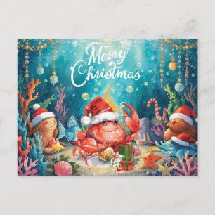 Under the Sea Julfest Samling Helg Vykort