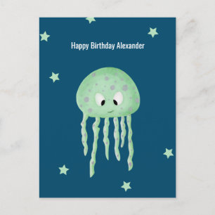 Under the Sea Maneter Personlig Blå Födelsedag Vykort