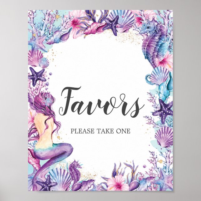 Under the Sea Mermaid Baby Bröllopsdagsfavor  Poster (Framsidan)
