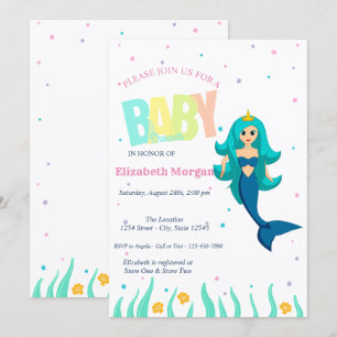 Under The Sea, Mermaid Babyfest Inbjudningar