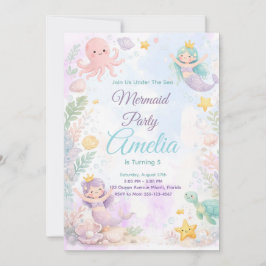 Under The Sea Mermaid Birthday Invitation Inbjudningar