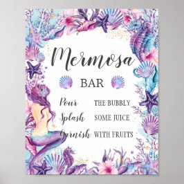 Under the Sea Mermaid Dusch Födelsedags Mermosa Ba Poster