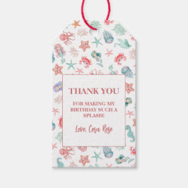 Under the Sea Mermaid Girls Birthday Party Presentetikett