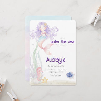 Under The Sea Mermaid Invitation Inbjudningar