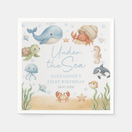 Under The Sea Ocean Animals Birthday Napkins Pappersservett