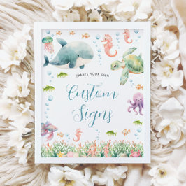 Under the Sea Ocean Baby Shower Anpassad Skylt