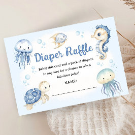 Under The Sea Ocean Baby Shower Boy Diaper Raffle Tilläggskort