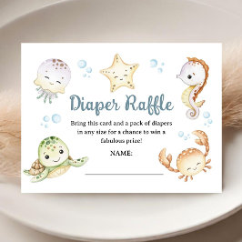 Under The Sea Ocean Baby Shower Diaper Raffle Tilläggskort