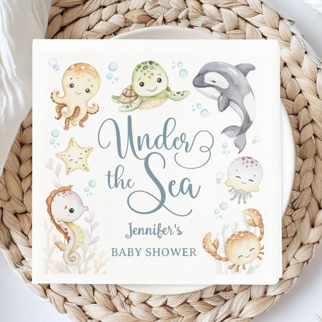 Under The Sea Ocean Baby Shower Gender Neutral  Pappersservett (Skapare uppladdad)