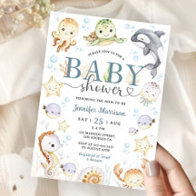 Under The Sea Ocean Baby Shower Könsneutral 