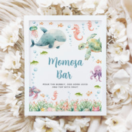 Under the Sea Ocean Baby Shower Momosa Barskylt Poster