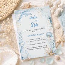 Under the sea ocean blå pojke Baby Shower