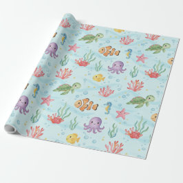 Under the Sea Party Colourful Ocean Creatures Presentpapper