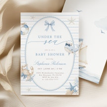 Under the Sea Pojke Baby Shower Inbjudan