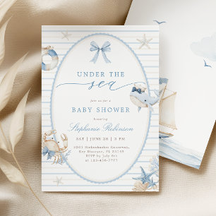Under the Sea Pojke Baby Shower Inbjudan