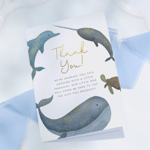 Under The Sea Pojke Baby Shower Tack Kort
