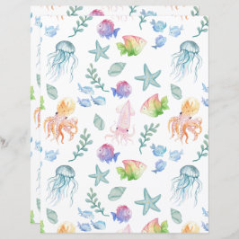 Under the Sea Scrapbook Paper in White