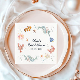 Under the Sea She's a Catch Bridal Shower Cocktail Pappersservett
