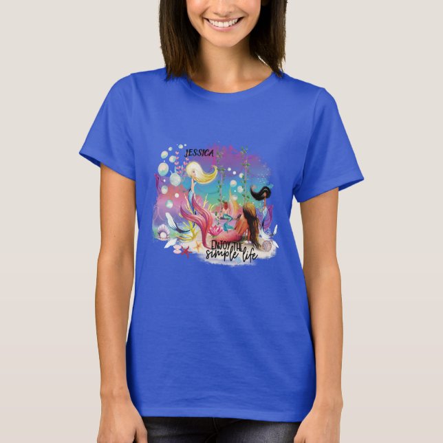 Under The Sea Siren Havslila Turkos T Shirt (Framsida)
