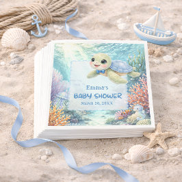Under the Sea Sköldpadda Pojke Baby Shower Pappersservett
