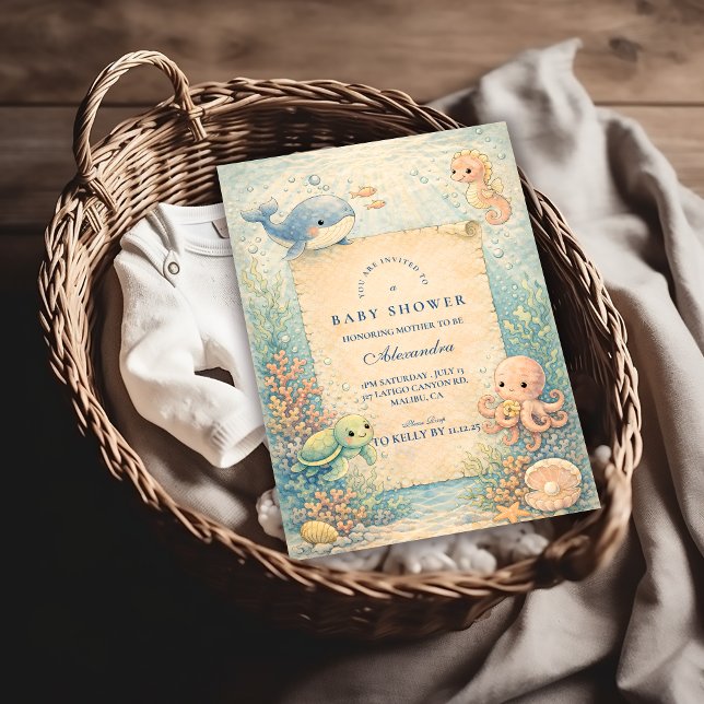 Under the Sea Storybook Baby Shower Inbjudningar (Skapare uppladdad)