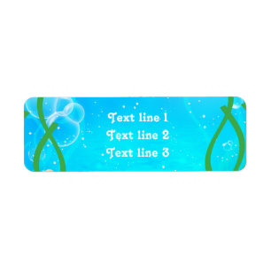 UNDER THE SEA Strand Hav Vatten Adressetiketter Returadress Etikett