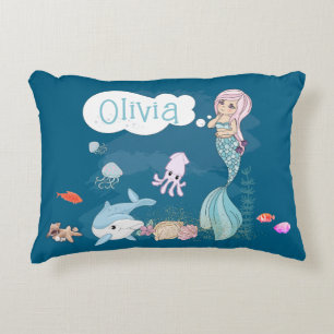 Under the Sea Sweet Mermaid Personlig Prydnadskudde