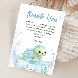 Under The Sea Turtle Baby Shower Boy Thank You Tack Kort