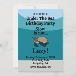 Under The Sea Turtle Funny Birthday Party Inbjudningar
