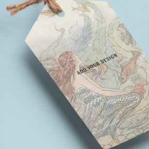 Under the Sea Vintage Mermaid Märkesetiketter med Presentetikett