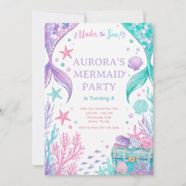 Under The Sea Watercolor Party Invite Inbjudningar