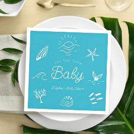 Under the Sea You Soon Blue Boy Baby Shower Pappersservett