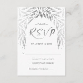 Under the Willows Bröllop RSVP Falskt Silver OSA Kort