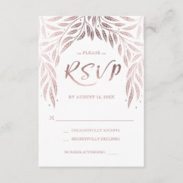 Under the Willows bröllop RSVP Rose Gold OSA Kort