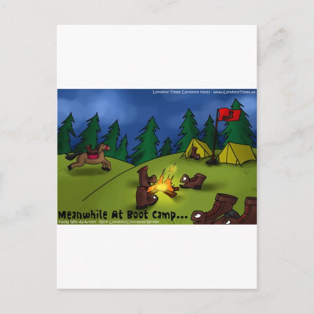 Under tiden @ Boot Camp Funny Tees Cards Gifts OTC Vykort (Framsida)