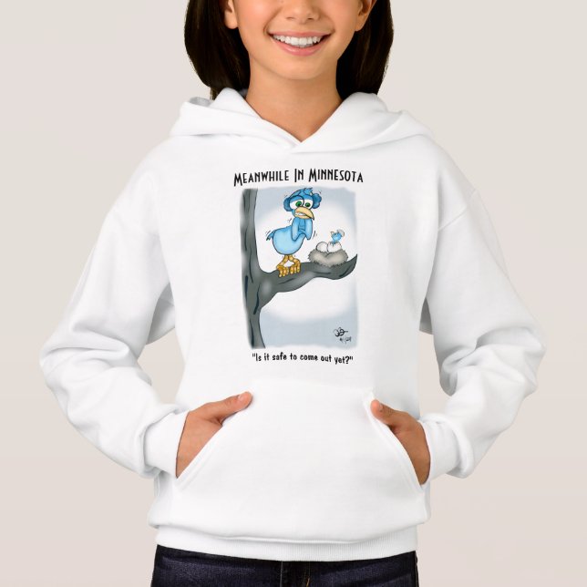 Under tiden i Minnesota Girl's Hooded Sweatshirt T Shirt (Framsida)