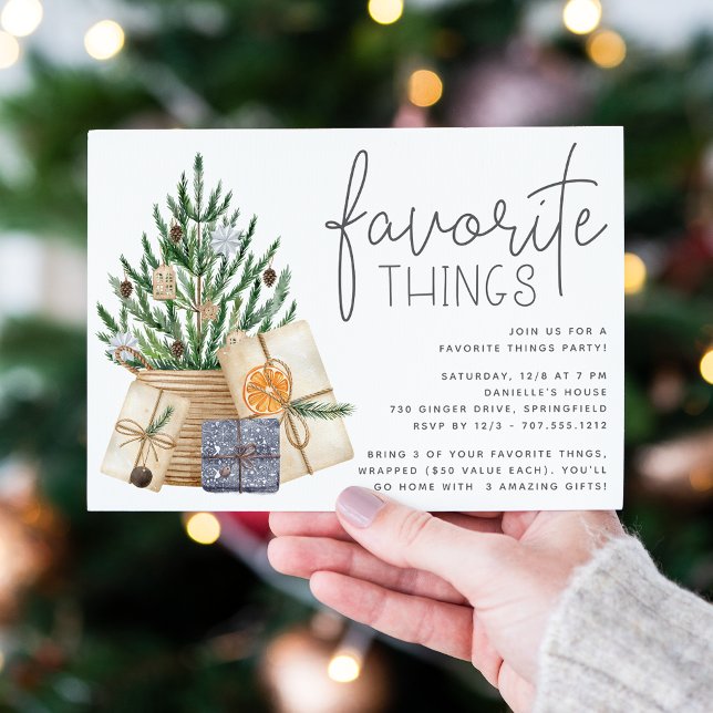 Under Träd | Favorite Sak Julfest Inbjudningar (Shown on 5x7 Matte paper)